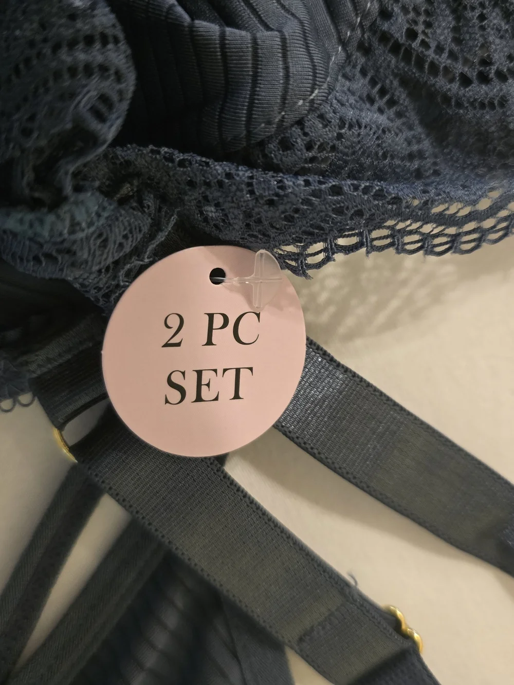 NWT Ashley Stewart Sexy 2X Blue Lace Babydoll Lingerie 2 Piece Set
